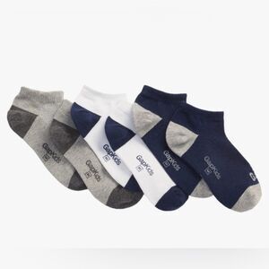 GAP NEW Boys' 3-Pack Ankle Socks Shoe Size 13-2 Navy Gray White